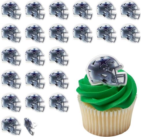 Decopac NFL Philadelphia Eagles خوذة خوذة ، 24 زينة لكب كيك كرة القدم ، حلقات كرة قدم مرخصة رسميًا ، أغطية كعكة آمنة للأطعمة - 24 حزمة in Saudi Arabia