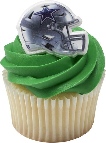 Decopac NFL Philadelphia Eagles خوذة خوذة ، 24 زينة لكب كيك كرة القدم ، حلقات كرة قدم مرخصة رسميًا ، أغطية كعكة آمنة للأطعمة - 24 حزمة in Saudi Arabia