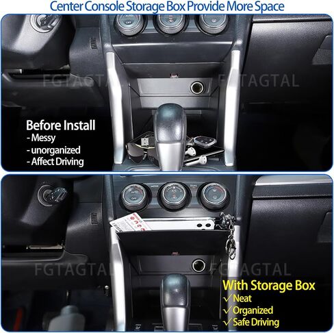 Center Console Storage Box Compatible with Subaru Forester 2013-2018, ABS Console Storage Tray Organizer, Under Air Conditioner Storage Box, Auto Interior Storage Accessories (Style A) in Saudi Arabia
