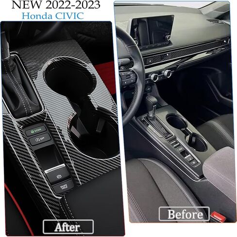 11th Gen Civic Center Center Censole Console Gear Chief Cover Trim for Honda Civic 2022 2023 2024 2025 - ABS Wine Red Sport Idisors in Kuwait