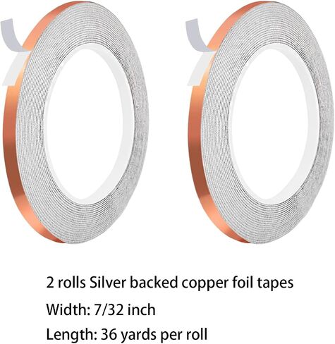 3/16 Inch Black Lined Copper Foil Tape for Stained Glass and Crafts, 2 Rolls 36 Yards Copper foil Tape for Stained Glass Soldering, Stained Glass Supplies in Kuwait