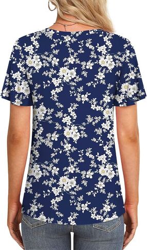 صيف النساء 2025 غير الرسمي تونك متموج قصير الأكمام القصيرة تويست تويست تويست TOET in Kuwait