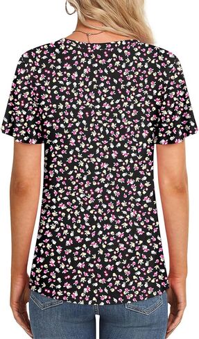 Women's Summer 2026 Casual Tunic Wavy Short Sleeve Blouse Front Twist Tops Tee For Leggings in Kuwait