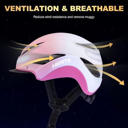 Favoto Bike Helmet with Turn Signals - CPSC Certificated Dual Shell Helmet with Removable Visor & Goggles USB Rechargeable Front and Back LED Lights, Blue in Kuwait