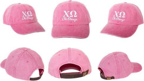 Desert Cactus Chi Omega Porsably Hat - قبعة البيسبول القابلة للتعديل مع قبعة مطرزة من CHIO مع الخطوط اليونانية والمعجون (S) in Saudi Arabia