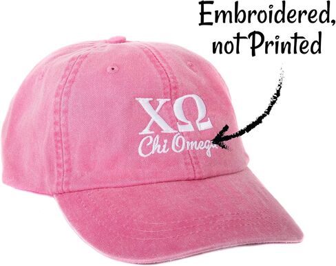 Desert Cactus Chi Omega Porsably Hat - قبعة البيسبول القابلة للتعديل مع قبعة مطرزة من CHIO مع الخطوط اليونانية والمعجون (S) in Saudi Arabia