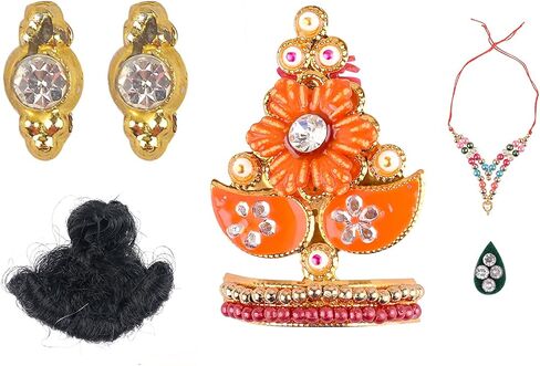 SATVIK STORE Craftsman Set of 2 - Laddu Gopal Dress with Assorted Accessory – Premium Poshak for Krishna Idol, Vibrant Designer Outfit for Janmashtami & Home Temple Decor (Size 1) in Saudi Arabia