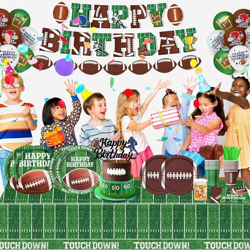 170 PCS Soccer Party Decorations, Soccer Birthday Party Decorations - Includes Plates, Napkins, Cups, Banner, Balloons, Tablecloth, Knives, Forks for Sports Soccer Theme Party Decorations, Serve 24 in Saudi Arabia