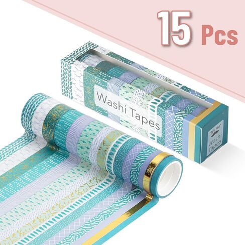 Mr. Pen- Washi Tape Set ، 8 Rolls ، Geo Labyrinth ، شريط زخرفي ، أشرطة Washi ، شريط سجل القصاصات ، شريط قصاصات Washi للتنسيق ، الشريط الحرفي ، الشريط الغسلي ، والغسالة ، شريط Washi لطيف in Saudi Arabia