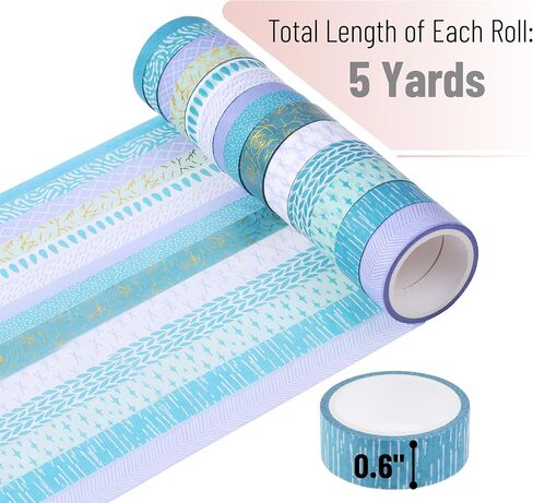 Mr. Pen- Washi Tape Set ، 8 Rolls ، Geo Labyrinth ، شريط زخرفي ، أشرطة Washi ، شريط سجل القصاصات ، شريط قصاصات Washi للتنسيق ، الشريط الحرفي ، الشريط الغسلي ، والغسالة ، شريط Washi لطيف in Saudi Arabia