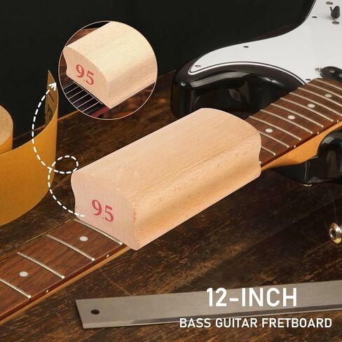 12 Radius Sanding Block, Guitar Fingerboard, Radius Sanding Block Fret Leveling Luthier Tools for Electric Acoustic Guitar Bass Luthier in Kuwait