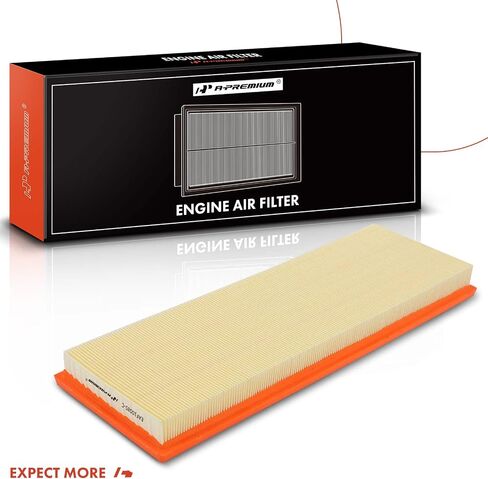 A-Premium 2-PC Filter Air Filter متوافق مع Volkswagen Beetle ، Golf ، Jetta ، Passat ، Rabbit ، 2005-2015 ، L5 2.5L ، لوحة مرنة ، استبدل# 07K129620 in Saudi Arabia