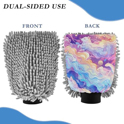Absorbent Microfiber Car Wash Drying Mitts, 2 Pack, Scratch-Free & Lint-Free, Rich Foam, Highly Absorbent, Double Sided, Wash Mitt Perfect for Car Washing, M, Cat (31) in Saudi Arabia