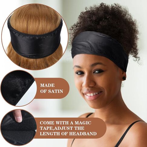 6 عبوات ساتان ساتان أسود ساتين سبا حرير قابلة للتعديل شعر سبا التفاف وجه رأس الوجه Terry Cloth للنساء مكياج النوم in Saudi Arabia