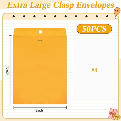 100 Pcs Clasp Envelopes 5 x 7" Manilla Envelopes Gummed Clasp Closure Kraft Paper Envelopes for Weddings, Invitations, Photos, Postcards, Greeting Cards, Storing or Mailing in Saudi Arabia