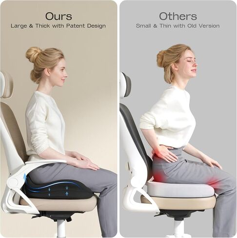 Seat Cushions for Office Chairs - Patented Coccyx Cushion for Tailbone Pain - 21.2" W x 16.5" L Extra Large Memory Foam Seat Cushion with Removable Cover in Saudi Arabia