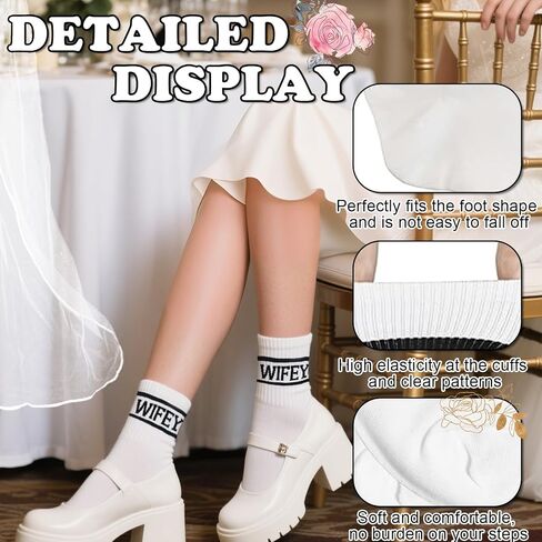 Bridalsocks ، هدايا الزفاف البيضاء ، جوارب زفاف الشباب ، ديكورات الحفلات العازبة العروس in Kuwait