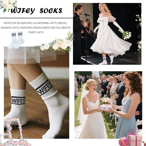 Bridalsocks ، هدايا الزفاف البيضاء ، جوارب زفاف الشباب ، ديكورات الحفلات العازبة العروس in Kuwait