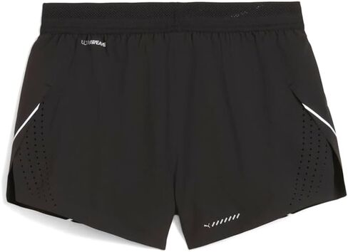 PUMA Womens Raceday Ultraweave 3 بوصة تقسيم القصص القصيرة غير الرسمية خفيفة الوزن - أسود in Saudi Arabia