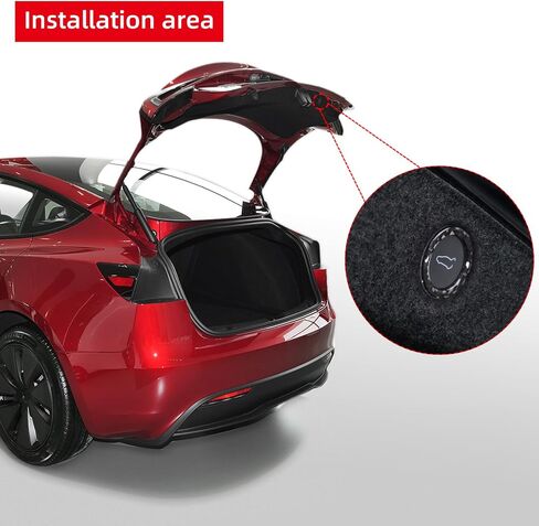 BETTERHUMZ Carbon Fiber Rear Trunk Switch Button Sticker Compatible with Tesla Model 3 Highland 2024 2025 Electric Tailgate Remind Trim Car Interior Tuning Accessories (Red) in Kuwait