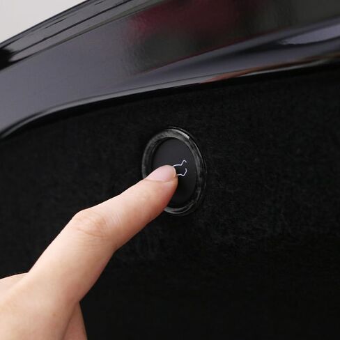 BETTERHUMZ Carbon Fiber Rear Trunk Switch Button Sticker Compatible with Tesla Model 3 Highland 2024 2025 Electric Tailgate Remind Trim Car Interior Tuning Accessories (Red) in Kuwait