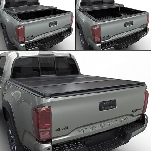 Tutel Hard Shell Folding Truck Bed Tonneau Cove Fits 2005-2015 Toyota Tacoma w/OE Track System 6' 2" Bed (73.5") - TULH020 in Saudi Arabia
