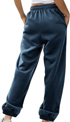 Bmkbwo sweatpants النساء الفضفاضة ، عالية الخصر على عريض الساق ركض من الركض مع جيوب مريحة تجريب السراويل العرق سراويل in Kuwait