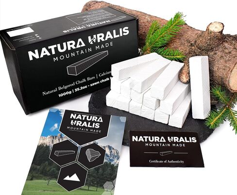 Premium Belgorod Sawn Chalk | 7 oz of White Chalk Bars - Amazing Crunch, Satisfying Earthy, Velvety and Firm Texture, ASMR Sensation, Natural Calcium Carbonate - 6 Sticks in Kuwait