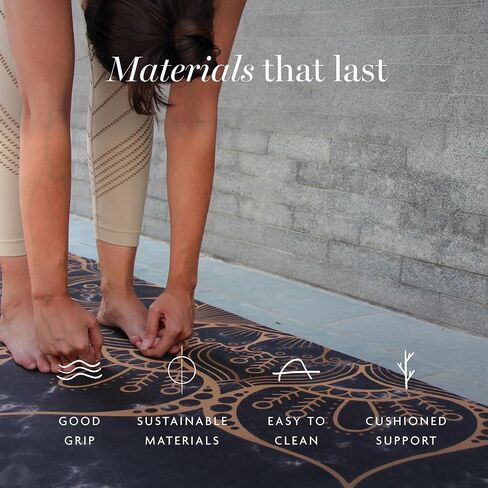 PRO HEMP MAT-فنان مصمم ، حصيرة مميزة غير قابلة للبيئة ، رائعة لليوغا العادية والساخنة ، بيلاتيس ، تدريبات 72 بوصة × 24 بوصة × 3 مم 3 مم in Kuwait