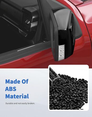 Door Side Mirror Covers with Turn Signal Hole Compatible with 2021-2024 2025 Ford F150 F-150 Pickup Accessories Left Right Side View Mirror Caps Trims, Black in Kuwait