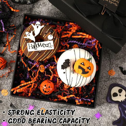 Jansun Halloween Black Orange Purple Crinkle Cut Paper, 4oz Shred Filler in Saudi Arabia