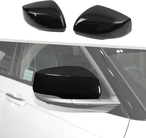 Jimen Fit for Jeep Grand Cherokee 2021-2024, 2PCS Side Door Mirror Caps Mirror Cover Trim (Black) in Saudi Arabia
