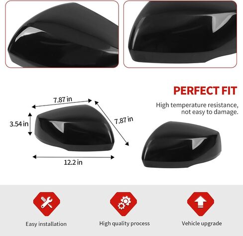 Jimen Fit for Jeep Grand Cherokee 2021-2024, 2PCS Side Door Mirror Caps Mirror Cover Trim (Black) in Saudi Arabia