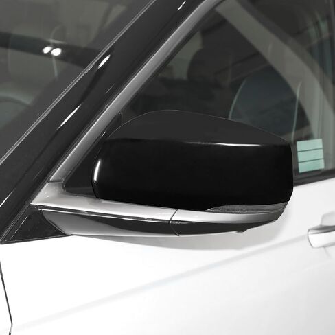 Jimen Fit for Jeep Grand Cherokee 2021-2024, 2PCS Side Door Mirror Caps Mirror Cover Trim (Black) in Saudi Arabia