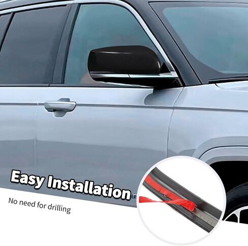 Jimen Fit for Jeep Grand Cherokee 2021-2024, 2PCS Side Door Mirror Caps Mirror Cover Trim (Black) in Saudi Arabia