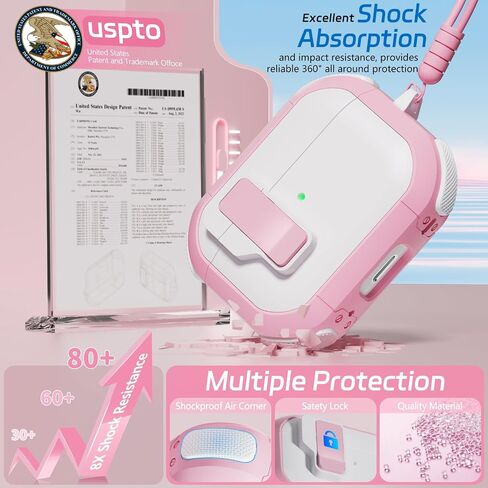 حافظة لجهاز AirPods Pro الجيل الثاني/الأول مع مجموعة أدوات تنظيف، حافظة قفل آمنة Ekoonpft لهاتف Apple Airpod Pro 2&1 Gen مع حزام معصم من السيليكون وسلسلة مفاتيح حلوى لطيفة للنساء، أزرق سماوي in Saudi Arabia