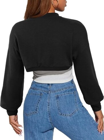 Lovelywholesale womens up up sweatshirtts cropshirts تجريب قمم محصول طويلة الأكمام in Saudi Arabia