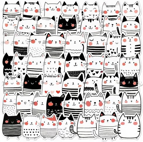 Funny Bunny Stickers 50Pcs Cute Rabbit Rainbow Stickers for Water Bottle Vinyl Decals Waterproof Laptop Luggage Computer Scrapbooking Decorative Decals for Teens in Kuwait