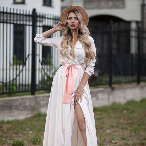 Lusofie Sash Belts for Women 2.95'' Wide Satin Belt for Dress Ribbon Belts for Special Occasions in Kuwait