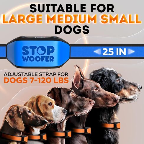No Shock Bark Colalr for Dogs - Smart Chip Adjusts to Stop Barking in 1 Minute - Highly Effective Vibration and Sound Stops Barks Fast with No Pain - Safe, Anti-Bark Device Orange in Saudi Arabia
