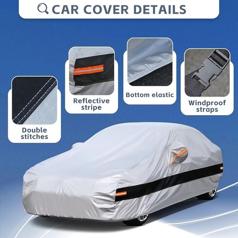 Sedan Car Cover Custom Fit Oldsmobile Aurora 2001-2004, Car Cover Waterproof All Weather for Automobiles, Sun Rain Dust UV Protection. (Ships from US Warehouse, Arrive Within 3-7 Days) in Kuwait