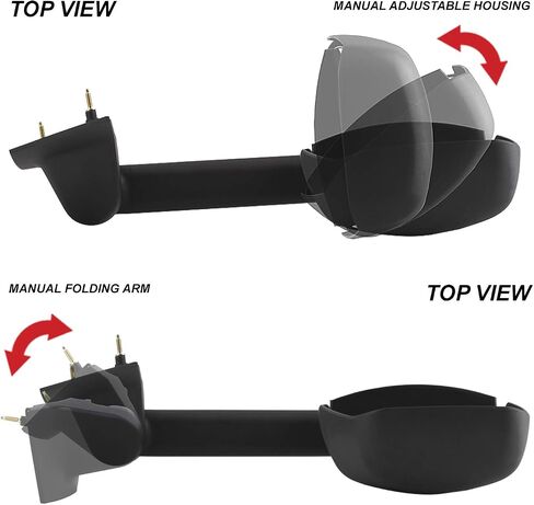 AKKON - For 2003-19 Chevy Express 1500/2500/3500 + GMC Savana 1500/2500/3500 Manual Towing Passenger Side Only Mirror Assembly in Saudi Arabia