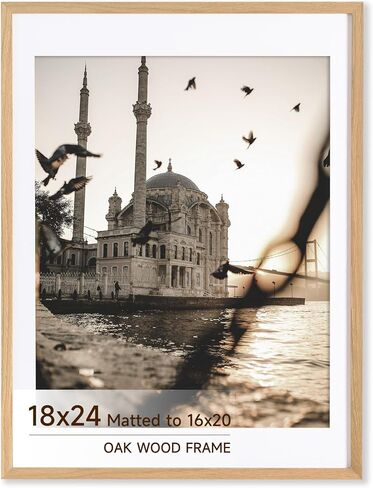 Axeman 18x24 إطار صورة خشب البلوط ، إطار 18x24 الحد الأدنى مع الزجاج المقسى ، إطارات صور خشبية صلبة طبيعية لصورة فن الجدار ، حزمة واحدة ، طبيعية in Kuwait