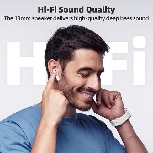 Earbuds Bluetooth5.3 for TikTok Remote Control Earphones, Sleek Transparent Wireless in-Ear Headphones Product,ENC Noise Cancelling Mic HiFi Stereo Deep Bass 40H Playback,Fashion Charging case(White) in Saudi Arabia