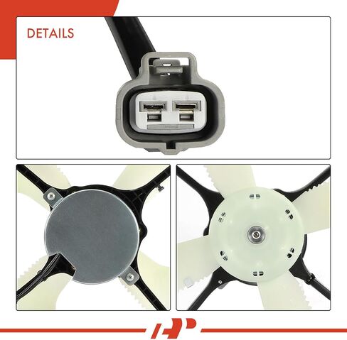 مجموعة مروحة مكثف A -premium A/C متوافقة مع نماذج Mitsubishi المختارة - Lancer 2002-2007 ، 2.0L - استبدل# Mn185142 ، MR958398 in Saudi Arabia
