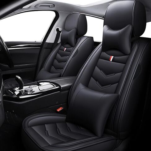 أغطية مقعد السيارة تناسب Chevy Traverse 2009-2025 ، أغطية مقاعد جلدية للسيارة ، واقي مقعد السيارة غير المتين المقاوم للماء (5 مقاعد مع وسادة ، حمراء أسود) in Kuwait