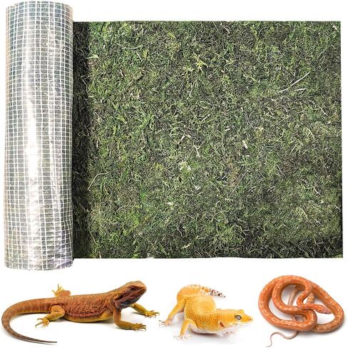 kathson Reptile Carpet, Natural Moss Mat for Terrarium, Bearded Dragon Tank Flooring Green Substrate Liner for Leopard Gecko Hermit Crab Lizard Tortoise (39.37" X 11.81") in Saudi Arabia