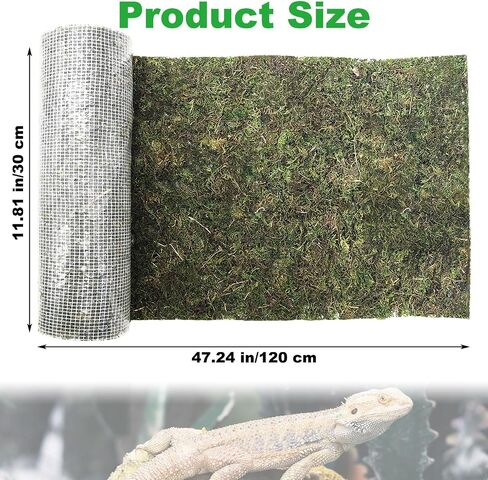 kathson Reptile Carpet, Natural Moss Mat for Terrarium, Bearded Dragon Tank Flooring Green Substrate Liner for Leopard Gecko Hermit Crab Lizard Tortoise (39.37" X 11.81") in Saudi Arabia