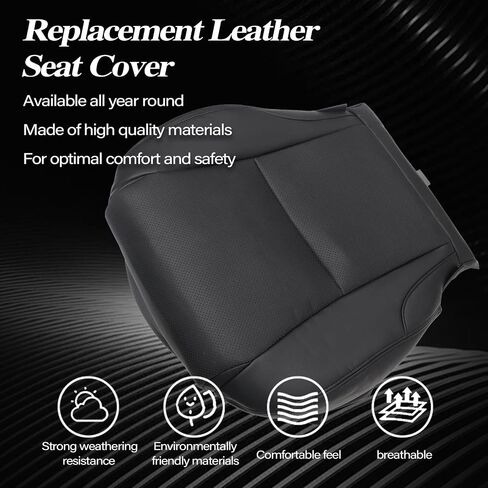 Secosautoparts السائق الأمامي الأسود وجانب الراكب القاع والأعلى الظهر أغطية مقعد البديل الجلود المثقبة المتوافقة مع لكزس IS250 IS350 2006 2007 2008 2008 2012 2012 2013 in Saudi Arabia