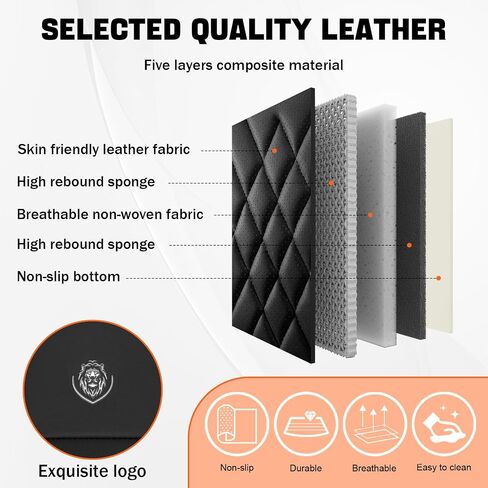 Car Seat Covers Compatible with Jeep Liberty 2002-2012 Durable Waterproof Automotive Seat Covers Stretchable Fabric Material,Airbag Compatibility,Premium Nappa Leather(Black Blue,Full Set with Pillow) in Kuwait